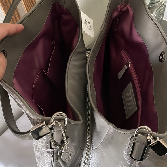 (MT113) NWT COACH Op Art Needlepoint Hobo Carryall Shoulder Bag - Picture 5 of 7